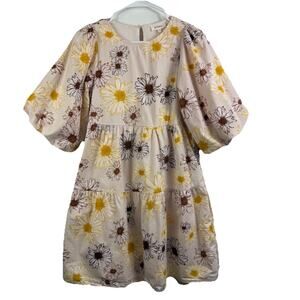 Floral Tiered Puff Sleeved Bohme Dress XS Mini Cottagecore Feminine Girlhoodcore